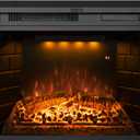 Electric Fireplace Insert 22" Wide, Wall Fireplace Electric with Remote Control, Realistic Log and Crackling Sound, Overheating Protection and Timer, 750/1500W Black (25.35"W)