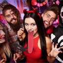 FAVOMOTO 3PCS Halloween Fake Tongue, Horrific Long Tongue Prop Realistic Tricks Accessories Prank Scary Costumes for Carnival Halloween Party Decoration