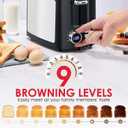 Toaster 2 Slice Wide Slot Toaster Best Rated Prime Displav Smart Toasters with LCD Digital Countdown Timer and Bagel/Defrost/Cancel/Reheat Function