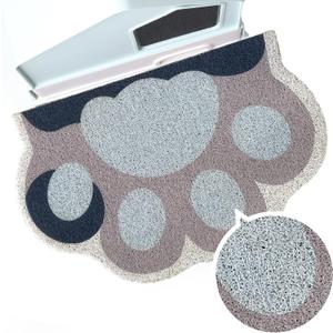 Cute Cat Litter Mat 24x16, Litter Box Mat, Litter Trapping Mat, Soft on Kitty Paws, Easy Clean, Anti Slip, Pet Accessories, Door Floor mats - Blue Grey60*40