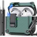 Inesore Compatible with AirPods 4th Generation Case, with Cleaner kit, Automatic Snap Switch Secure for New Airpods 4 Charging Cover [with Active Noise Cancellation] (2024)