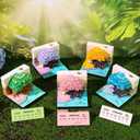 2026 Time Piece Calendar 3D Castle Desk Calendar Memo Pad Paper Tear Away Carving Art Notepad Gift for Valentine's Day Gift Housewarming Office Desktop Decoration (With Calendar & Light) (Marriage Tree - yellow)