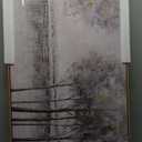 Tree Canvas Wall Art Gray Plant Wall Decor Abstract Artwork Framed Pictures Grey Misty Forest for Living Room Bedroom Office Home Decor 24"x48" with Framed