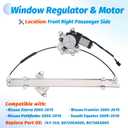 Vurkcy Front Right Passenger Side Window Regulator Wtih Motor Compatible with Nissan Frontier 2005-2015/ Pathfinder 2005-2010/ Xterra 2005-2015/ Suzuki Equator 2009-2010, Replace OE 741-349