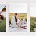 4x6 Collage Picture Frames, 3 Picture Frame 4x6, Rustic White Wood Frame with Tempered Glass, 3 Opening 4 by 6 Photo Frame Wall Decor or Tabletop, 1 Pack