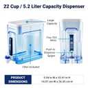 ZeroWater 22-Cup 5-Stage Water Filter Dispenser with Instant Read Out - 0 TDS for Improved Tap Water Taste - IAPMO Certified to Reduce Lead, Chromium, and PFOA/PFOS
