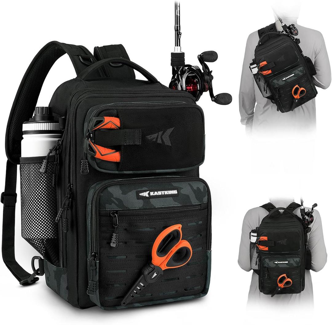KastKing BlowBak Tactical Sling Tackle Bag-Lightweight Fishing Backpack Storge Fishing Gear and Equipment,Gift for Men, Large