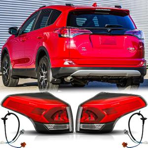 Outer Tail Lights Assembly with Harnesses for 2016-2018 Toyota Rav4 LH & RH