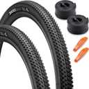 26/24x1.95 Bike Tire and Tube Set Replacement Folding Bicycle Tires Wear-Resistant for MTB All-Terrain with 2 Tire Levers