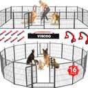 Dog Playpen Outdoor, 16 Panels 32" H Dog Pen Indoor, Metal Dog Fence Outdoor, Pet Fence for Large/Medium/Small Dogs, Indoor Puppy PlayPen, Dog Fence Exercise Pen for RV,Camping,Yard