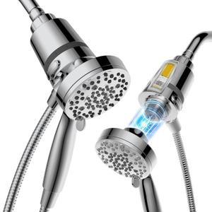SANYCASA Filtered Shower Head with Handheld, Magnetic Docking System, High Pressure Handheld Shower Head with KDF Filter for Hard Water, 6 Spray Modes, Easy Installation  CP (Chrome)