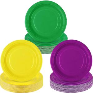 Norme 170 Pcs Summer Disposable Paper Plates 6/7/9 Inch Colorful Dessert Plates Tableware for Dinner Summer Home Weddings Birthday Party Supplies