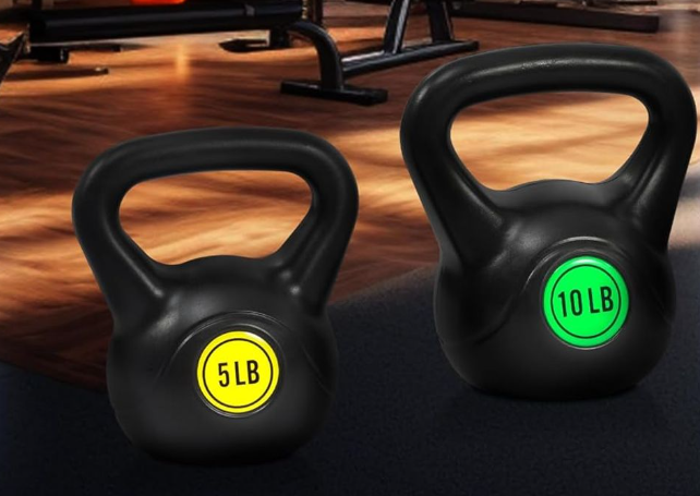 2pcs Fitvids Kettlebell Sets Piece Strength Training KettleBells Weight Set (5LB and 10LB)