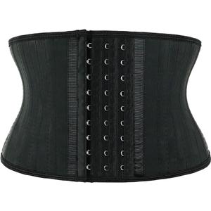 Atbuty Super Short Torso Waist Trainers Cincher Corset Tummy Shaper Slimming Latex Trimmer Girdle (Black (7'' Short Torso, 25 Steel Bones), 3XS)