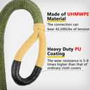 NTR 1-1/8" x 30' Kinetic Recovery Tow Rope (37,480lbs), with 2 UHMWPE Soft Shackles (40,980lbs), Heavy-Duty Offroad Snatch Strap, Vehicle Recovery kit for Jeep car Truck ATV UTV SUV
