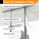 4-Piece Garage Door Opener Hanging Bracket Kit, 13 Gauge Heavy Duty Galvanized Steel Angle Iron Brackets with Mounting Hardware, Compatible with Genie/Chamberlain/Craftsman Smart Chain Drive Openers
