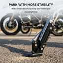 Adjustable CNC Aluminum Motorcycle Kickstand, Universal Anti-Slip Side Stand with Spring & Screws, Adjustable Length Parking Support for Scooter Dirt Pit Bike Electric Bike,（ black）