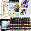 Nicpro Acrylic Paint Canvas Set for Adults, 80PCS Art Painting Supplies Kit with 36 Paints(36ML), Table Wood Easel,10 Canvas Panels,12 Paint Brushes,Paper Pad, Cup, Palette for Beginner Artist Adults