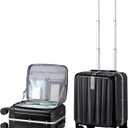 Hanke 16 inch Underseat Carry On Suitcases with Wheels,Lightweight Hard Shell Carry on Luggage with Wheels for Weekender,Top Opening Small Suitcase,Travel Luggage for Womem Men,Jet Black.