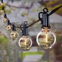 Brightown LED Outdoor String Light, 109 Feet Patio Lights with 52 Edison Shatterproof Bulbs(2 Spare), UL Listed Waterproof Outside Lights for Backyard Balcony Party Xmas Decor, E12 Base, Connectable (Black)