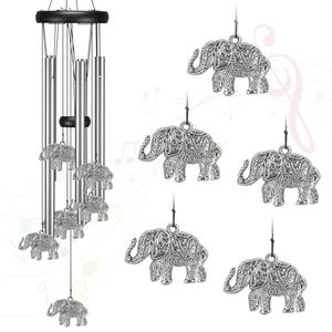 Virekm Windchimes Outdoors Clearance, Door Chime Wind Chimes for Outside Sympathy Wind Chimes for Patio Decoration, Garden Decor. Zen Garden Decor（Elephant）