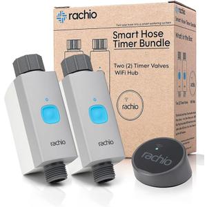 Rachio Smart Hose Timer (2 Valves + 1 WiFi Hub) – AppControlled Outdoor Faucet Timer, Quick Install & Scheduling, Expandable System