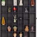 Gallery Solutions - Black Wall-Mounted - Curio & Shot Glass Display Case - 17"x26" Glass Door - Bar Accessories - Collectible - Miniature Glassware - Bar Accessories