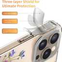 for iPhone 16 Pro Max Case,[3 in 1] with Screen Protector & Camera Lens Protector,Flower Pattern Design,Clear Soft Shockproof Slim Floral Phone Cover for Women Girls 2024 6.9"(Violets)