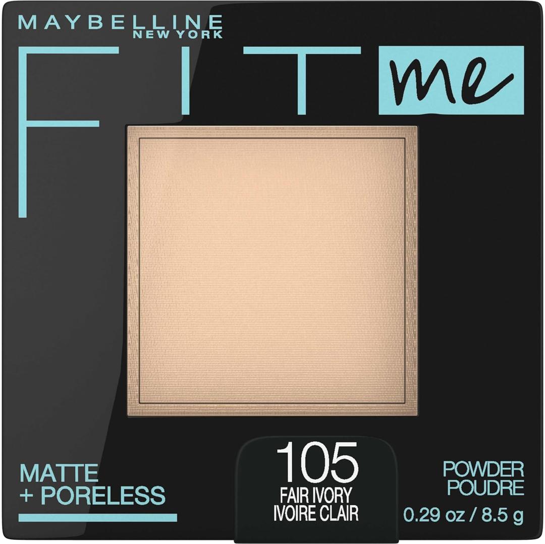Maybelline Fit Me Matte + Poreless Pressed Face Powder Makeup & Setting Powder, Fair Ivory, 1 Count (0.29 Ounce (Pack of 1)) Maybelline Fit Me Matte + Poreless Pressed Face Powder Makeup & Setting Powder, Fair Ivory, 1 Count (0.29 Ounce (Pack of 1))