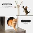 Litter Box Enclosure with Cat Tree Tower and Condo Brush Post and Passage Hidden Cat Washroom Furniture with Sisal Scratching Post & Soft Plush Perch Wooden Cat Furniture with Multiple Platforms
