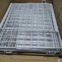 Closet Organizers and Storage - Stackable, Space Saving, Foldable Iron Mesh Bins with Adjustable Plate for Home Closet Organizer System, White