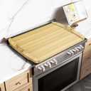 Noodle Board Stove Cover - Stove Top Covers with Handles for Gas Electric Stove - Wooden Range Covers Protector for Stovetop Sink Oven RV Serving Tray - 29.3"x22" (Natural)