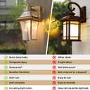 Waterproof Brass Outdoor Wall Lanterns (2-Pack) - E26 Socket & Glass Shade Exterior Wall-Mounted Lights, Rustproof Modern Sconces for Front Door, Porch, Yard & Entryway