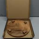 Round 11.8" Acacia Wood Decorative Tray  Farmhouse Wood Riser Pedestal Stand for Kitchen and Bathroom Decor, Counter Display, Vanity Tray (Large, 11.8" Dia)