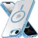 Lunivop for iPhone 17e /iPhone 16e Case Clear [Compatible with Magsafe Wireless Charging] Yellowing Resistant Magnetic Transparent Cover Protection Rugged for 17e / 16e Phone Cases 2025 Light Blue