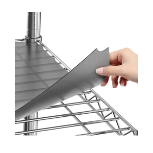 Sterling Shelf Liners for Wire Shelf System - Set of 4-14 x 36 inch - Plastic Wire Shelving Shelf Mats - Grey