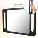 Unbreakable Portable Makeup Mirror with Double Handles Large Handheld Tray Mirror Durable Lightweight Mirrors for Beauty Salon Barbers and Stylists Ergonomic Handgrip