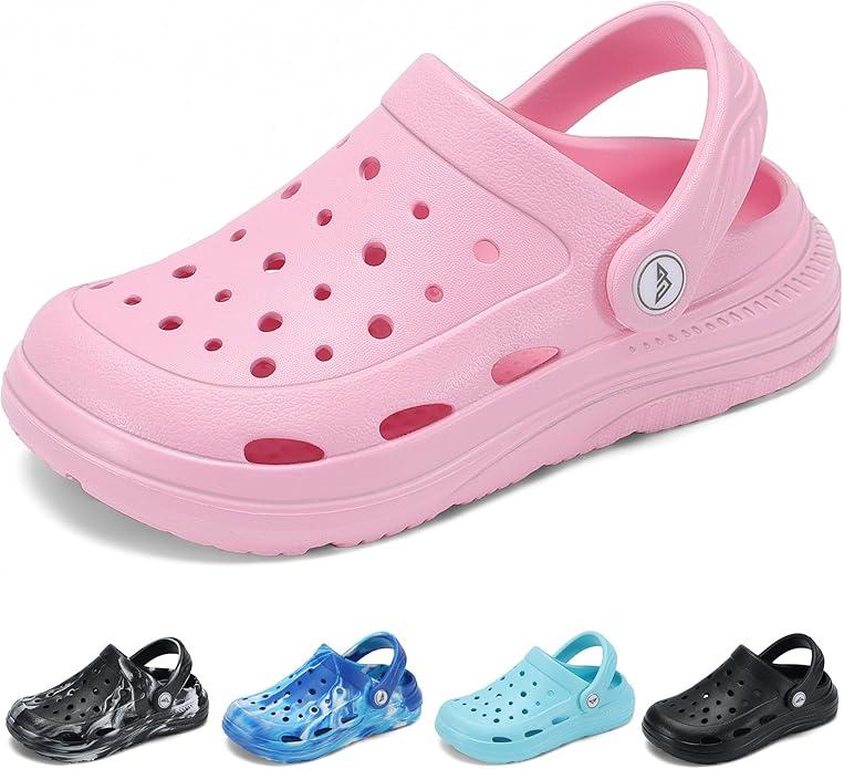 Ballaza Kids Tie Dye Garden Clogs for Boys Girls | Lightweight Slip-On Water Shoes with Arch Support Pink Big Kid, 6, Pink