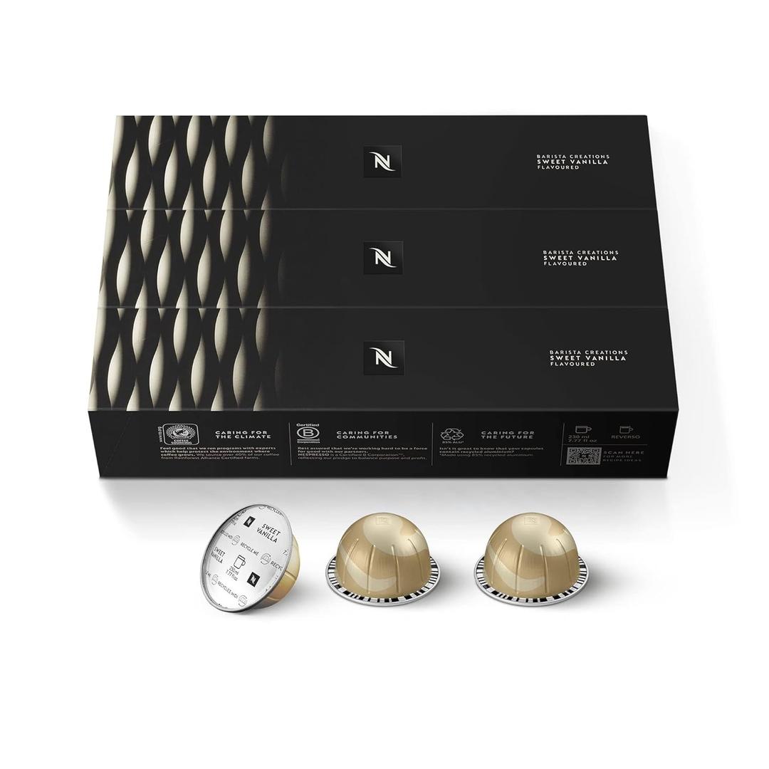 Nespresso Capsules Vertuo, Sweet Vanilla, Medium Roast Coffee, 30 Count Coffee Pods, Brews 7.8oz
