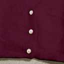 GORGLITTER Women's Cropped Cardigan Sweater Light Weight Fuzzy Old Money Button Up Chunky Long Sleeve Crop Cardigan Burgundy Large