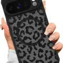 AIGOMARA Case for Google Pixel 10 Pro [Compatible with MagSafe] Black Leopard Pattern Design for Women Girls Men Soft TPU Bumper Hard PC Back Anti-Fall Shockproof Protective Slim Cover