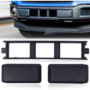 Front Bumper Guards Pads Inserts End Caps & Lower Center Grille Cover Trim Panel Fit For 2018 2019 2020 Ford F150 Black