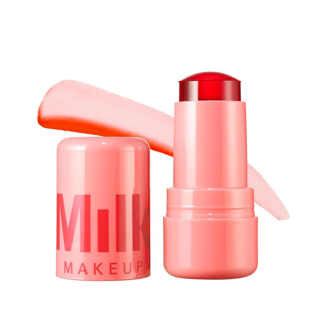 Milk Makeup Cooling Water Jelly Tint  Sheer Lip + Cheek Stain with Vegan Collagen, Seawater + Aloe  Hydrating, Long-Lasting, Buildable Lip Tint + Blush (Spritz - Coral)
