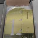 UNIQOOO Gold Mirror Arch Wedding Table Numbers with Stands 1-15, 5x7 Acrylic Display Signs and Holders, Pack of 15, Perfect for Centerpiece, Reception, Decoration, Party, Anniversary, Event