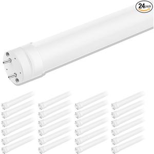 24 Pack T8 LED Bulbs 4FT, 6000K Daylight White, 40W Equivalent, Ballast Bypass, Dual Ended Type B Light Tube, LED Fluorescent Tube Replacement T8 T12, Non-dimmable