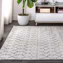 JONATHAN Y Boho Vintage Diamond Cream/Gray Indoor Area Rug 8X10 ft, Moroccan Hype for Living Room, Bedroom, Kitchen, Office, Easy-Cleaning, High Traffic, Pet-Friendly, Non-Shedding (MOH101B-8)
