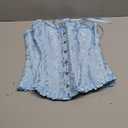 Bustier Corset Top for Women | Overbust Lace Up Waist Cincher Shapewear Lingerie (Small, Cabana Blue)