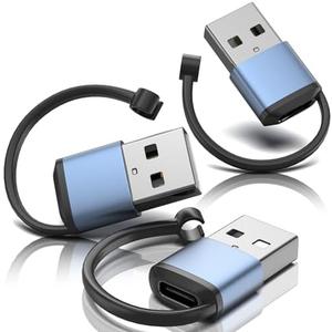 Pack Of 3 USB C Female to USB A Male Adapter, Type C to USBA Adapter Charger Converter USB-A to USB-C Adaptor Fast Charging Compatible with iPhone 16 15 14 13 Plus Pro Max, iPad Pro, Samsung Galaxy