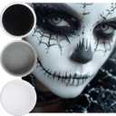 2 x Face Body Paint Set-Black + White + Grey
