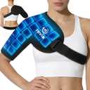 REVIX 45-Min Long-Lasting Shoulder Ice Pack, Reusable Ice Packs for Shoulder & Arm with Ice Grid Design, Flexible Gel Cold Compress Wrap for Rotator Cuff Relief, Muscle Relaxation & Soothing Fatigue, Size Standard